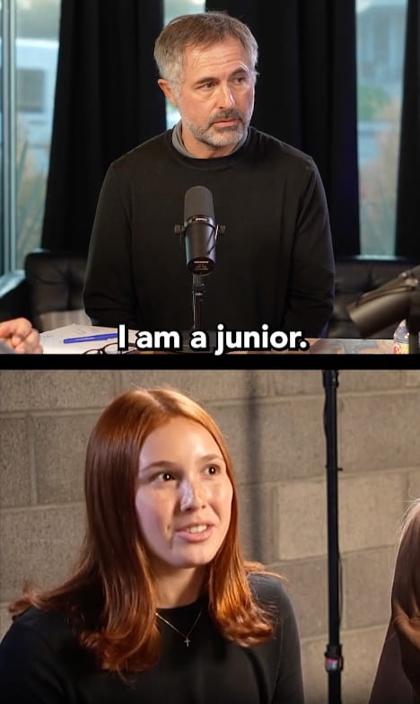 Dr. Boulton and student Sienna in a podcast