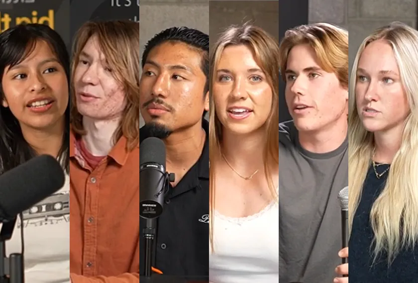 Gizelle, Tino, Jeremy, Gigi, Henry and Zooey in Dr. Boulton's podcast