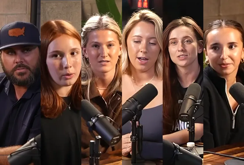 Mr. Lee, Sienna, Bella, Capri, Ms. Ion, and Lyla in Dr. Boulton's podcast