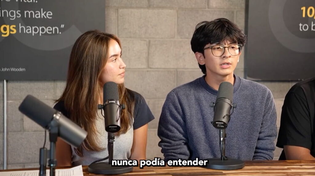 Arely and Caleb in Dr. Boulton's podcast