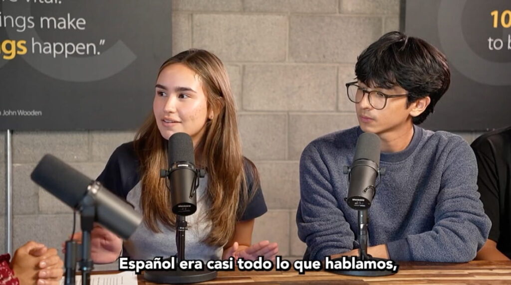 Arely and Caleb in Dr. Boulton's podcast