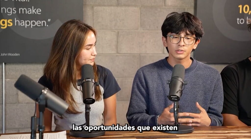 Arely and Caleb in Dr. Boulton's podcast