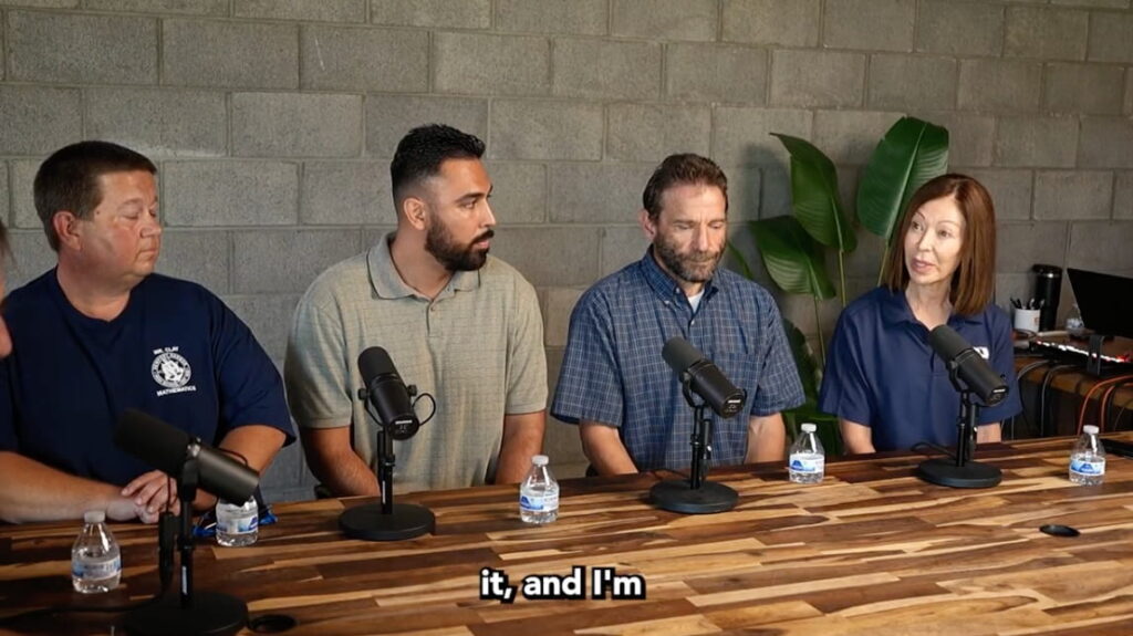 Mr. Clay, Mr. Barajas, Mr. Bulone and Ms. Di Gorgio in Dr. Boulton's podcast