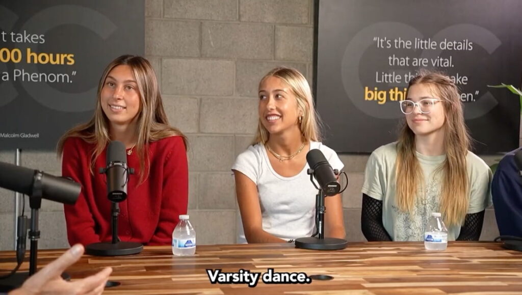 Students Ava, Danika, and Shelby in Dr. Boulton's podcast episode